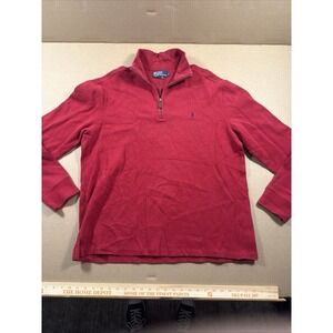 Men's Polo Ralph Lauren Quarter Zip Sweater Red Size Large Pullover